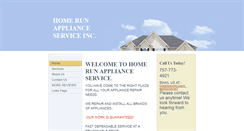 Desktop Screenshot of homerunapplianceservice.com